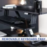 Превью Electric Motor Desk Converter with Height Adjustable Riser and Wide Keyboard Tray — Mounts, VIVO