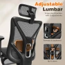 Превью Ergonomic Office Chair with Footrest, Reclining Desk Chair with Adjustable Lumbar Support, 3D Armrest, Headrest & Large... — Desk Chairs, GABRYLLY