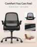 Превью Mesh Office Chair with Flip-Up Arms, Adjustable Height, Breathable Mesh Back, Thick Cushion Seat, 360° Swivel Rolling... — Desk Chairs, LukkDys