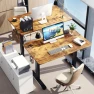 Превью Adjustable Height Standing Desk with Wood Desktop — Mounts, Veken