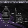 Превью Gaming Chair with Footrest and Massage Lumbar Support — Gaming Chairs, Homall