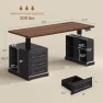 Превью Farmhouse Electric Standing Desk with Drawers and Storage Shelves — Office, SEDETA