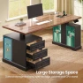 Превью Farmhouse Electric Standing Desk with Drawers and Storage Shelves — Office, SEDETA