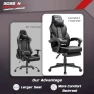 Превью Gaming Chair with Massage, Ergonomic Heavy Duty Design with Footrest and Lumbar Support, Large Size Cushion High Back... — Gaming Chairs, BOSSIN