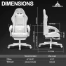 Превью White Gaming Chair with Footrest, Massage, and Reclining — Desk Chairs, TUKAKA