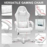 Превью White Gaming Chair with Footrest, Massage, and Reclining — Desk Chairs, TUKAKA
