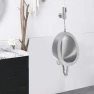 Stainless Steel Silver Oval Wall-Mounted Sensor Urinal for Adult Men — Hands-Free Faucets, Build My Home