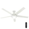 Превью Indoor Ceiling Fan With Light, Remote, 60-inch, Fresh White, Casual-style — Ceiling Fans & Accessories, Hunter