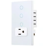 Превью Combination Smart Touch Light Switch and Smart WiFi Power Wall Outlet — Outlet Switches, KEYGMA