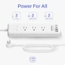 Превью Remote Control Power Strip with 3 Independent Outlets, 4 USBs, Extension Cord, Overload Protection, Wall Mount — Power Solutions & Surge Protection, BN-LINK
