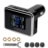 Tire Pressure Monitoring System with Digital Voltmeter, USB 3.0 Charging, 4 Tire Sensors, and Cigarette Lighter Adapter — TPMS, KITCHEN-MALL