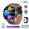 Smartwatch with GPS, NFC, AMOLED Display, Heart Rate Monitor, Bluetooth Calling, IP68 Waterproof, Leather Strap — Smart Watch, QLY Online