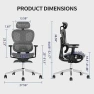 Превью Ergonomic Office Chair with Adjustable Lumbar Support and Seat Depth — Smart Chairs, PatioMage