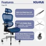 Превью Ergonomic Office Chair with Lumbar Support, Adjustable Armrests, Headrest, and Wheels — Smart Chairs, Nouhaus
