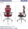 Превью Ergonomic Office Chair with Lumbar Support, Adjustable Armrests, Headrest, and Wheels — Smart Chairs, Nouhaus