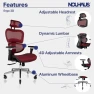Превью Ergonomic Office Chair with Lumbar Support, Adjustable Armrests, Headrest, and Wheels — Smart Chairs, Nouhaus