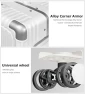 Превью Aluminum Frame PC Carry On Luggage with Tri-Zone Access, Hard Shell, Brake Wheels, Cup Holder, and Phone Holder — Smart Luggage, feilario