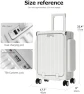 Превью Aluminum Frame PC Carry On Luggage with Tri-Zone Access, Hard Shell, Brake Wheels, Cup Holder, Phone Holder, TSA... — Smart Luggage, feilario