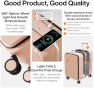 Превью Carry On Luggage with Cup Phone Holder and Charger Hard Shell Suitcase with Spinner Wheels — Smart Luggage, mixi