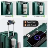 Превью Top Opening Carry-On Luggage with Cup Holder, Phone Holder, USB Port, Expandable Hard Shell — Smart Luggage, CASELLY