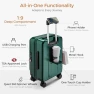 Превью Top Opening Carry-On Luggage with Cup Holder, Phone Holder, USB Port, Expandable Hard Shell — Smart Luggage, CASELLY
