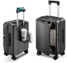 Превью Top Opening Carry-On Luggage with Cup Holder, Phone Holder, USB Port, Expandable Hard Shell — Smart Luggage, CASELLY