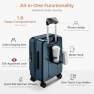 Превью Top Opening Expandable Hard Shell Suitcase with Cup Holder, Phone Holder, and USB Charging Port — Smart Luggage, CASELLY