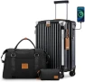 Превью Expandable Carry On Luggage with Smart Cup Holder and USB Port — Smart Luggage, Joyway