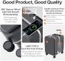 Превью Large Checked Luggage with Cup Phone Holder and Charger Hard Shell Suitcases with Spinner Wheels — Smart Luggage, mixi