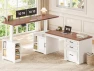 Превью Farmhouse L Shaped Electric Standing Desk with Drawers and Shelves — Standing Desk, SEDETA