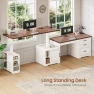 Превью Farmhouse L Shaped Electric Standing Desk with Drawers and Shelves — Standing Desk, SEDETA