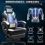 Превью Big and Tall Gaming Chair with Footrest, Massage Lumbar Support, and Wide Seat — Smart Chairs, Meilocar
