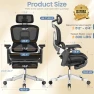 Превью Ergonomic Office Chair with Sync Lumbar Support, Sliding Seat, 4D Arm, 150° Recline, Adjustable Back, Footrest, Aluminum... — Smart Chairs, GABRYLLY