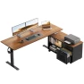 Превью L Shaped Electric Standing Desk with Drawers & File Cabinet Sets — Standing Desk, OffiGo