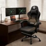 Превью 3D Kneading Massage Gaming Chair with Heated Lumbar Support and Footrest — Smart Chairs, HOFFREE