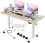 Превью Adjustable Height Computer Desk with Wheels and Charging Station — Standing Desk, Legooin