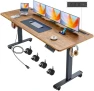 Превью Adjustable Height Computer Desk with Wheels and Charging Station — Standing Desk, Legooin