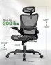 Превью Ergonomic Mesh Office Chair with Lumbar Support, Headrest, and Flip-Up Armrests — Smart Chairs, Marsail