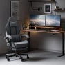 Превью Fabric Gaming Chair with Pocket Spring Cushion, Massage, and Footrest — Smart Chairs, Dowinx