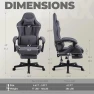 Превью Fabric Gaming Chair with Pocket Spring Cushion, Massage, and Footrest — Smart Chairs, Dowinx
