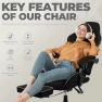 Превью Gaming Chair Fabric with Pocket Spring Cushion, Massage Game Chair Cloth with Headrest, Ergonomic Computer Chair with... — Smart Chairs, Dowinx