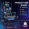 Превью Gaming Chair with Bluetooth Speakers, RGB LED Lights, Massage Lumbar Support, and Retractable Footrest — Smart Chairs, VANSPACE