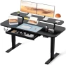 Превью Electric Standing Desk with Drawers and Monitor Stand — Standing Desk, COMHOMA