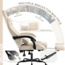 Превью Ergonomic Gaming Chair with Footrest, Massage Lumbar Cushion, and Adjustable Recliner — Smart Chairs, SUKIDA