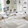 Превью L Shaped Electric Standing Desk with Drawers, Keyboard Tray, Power Outlets & LED Lights — Standing Desk, RedLemon