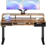 Превью Electric Standing Desk with 2 Drawers & Large Keyboard Tray — Standing Desk, HUANUO