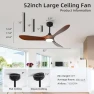 Превью Outdoor Ceiling Fan with Light and Remote via WiFi Alexa — Smart Fan, Homlit