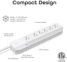 Превью Smart Surge Protector Power Strip with 6 Wi-Fi Controlled Outlets, Real-Time Energy Monitoring, 3ft Extension Cord, App... — Smart Plug, Geeni