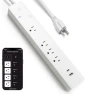 Превью Smart Surge Protector Power Strip with 6 Wi-Fi Controlled Outlets, Real-Time Energy Monitoring, 3ft Extension Cord, App... — Smart Plug, Geeni