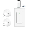 Превью WiFi Smart Outlet Plug with Remote, Wall Switch, Compatible with Alexa and Google — Smart Plug, GREENCYCLE
